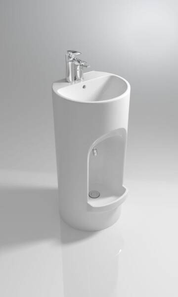 Abdest Lavabosu Alt - Üst Batarya Manuel T186 BEYAZ - 1