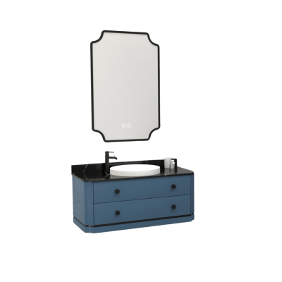 Aquanil Adria Banyo Dolap Takımı 100cm Kraliyet Mavisi-Siyah - AQUANİL