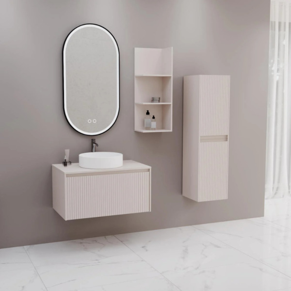 Aquanil Almonde Banyo Dolabı 80 cm Krem - 1