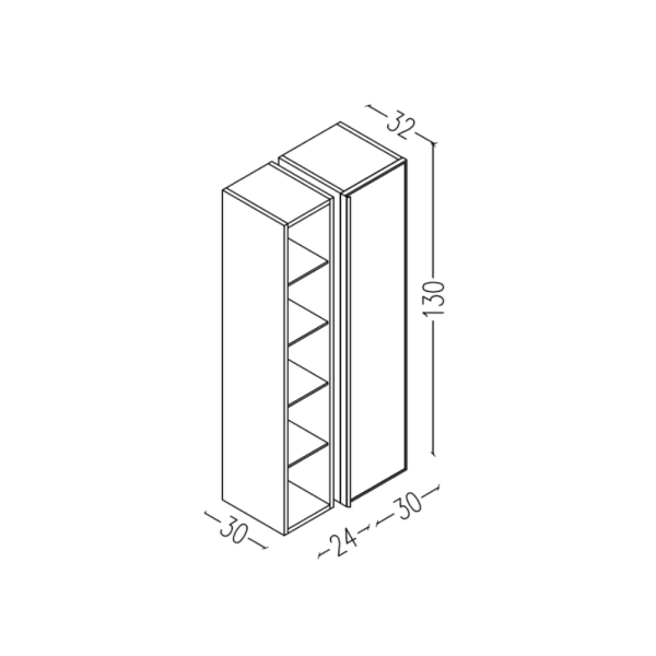 Aquanil Evora Banyo Boy Dolabı 54cm Siyah - 2