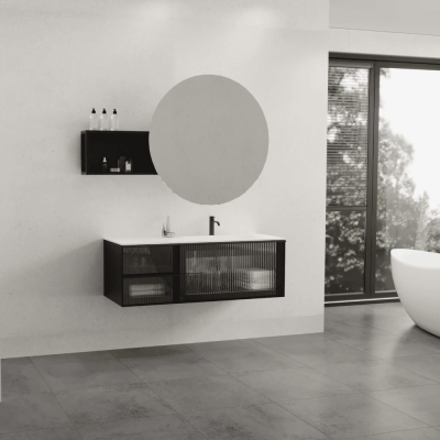 Aquanil Evora Banyo Dolabı 120 cm Siyah - AQUANİL