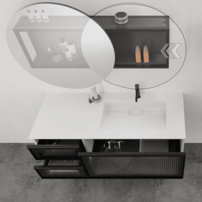 Aquanil Evora Banyo Dolabı 120 cm Siyah - 2