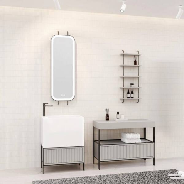 Aquanil Greta Banyo Dolap Takımı 160cm Gri - 1