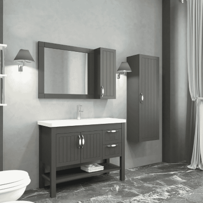 Aquanil Helen Banyo Dolap Takımı 100cm Antrasit - AQUANİL