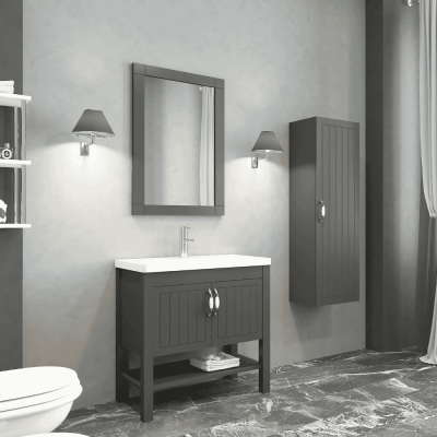 Aquanil Helen Banyo Dolap Takımı 80cm Antrasit - AQUANİL