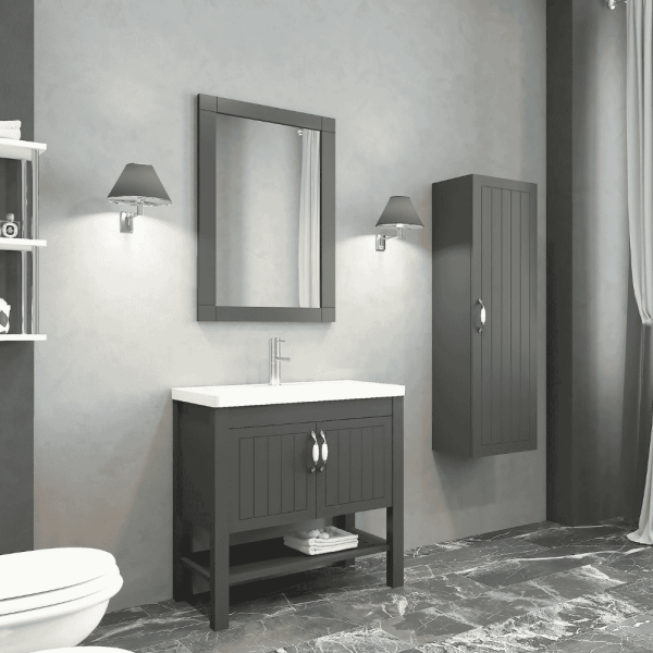 Aquanil Helen Banyo Dolap Takımı 80cm Antrasit - 1