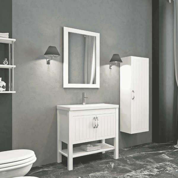 Aquanil Helen Banyo Dolap Takımı 80cm Beyaz - 1