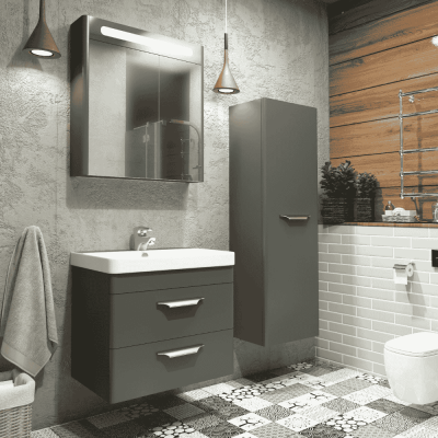 Aquanil Maria Banyo Dolap Takımı 60cm Antrasit - AQUANİL