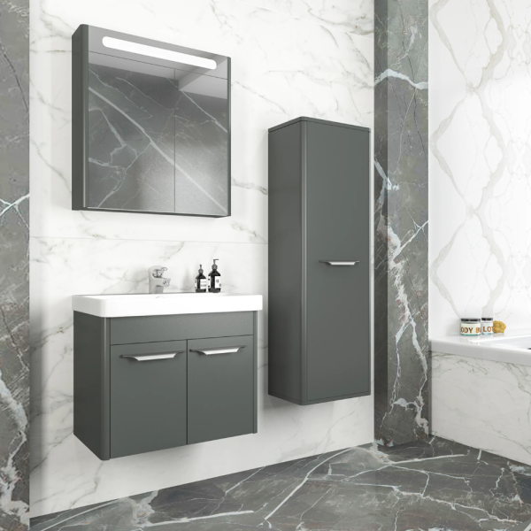 Aquanil Mauna Banyo Dolap Takımı 60cm Antrasit - 1