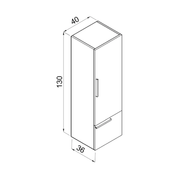 Aquanil Monza Banyo Boy Dolabı 40cm Antrasit-Spectrum Rose - 2