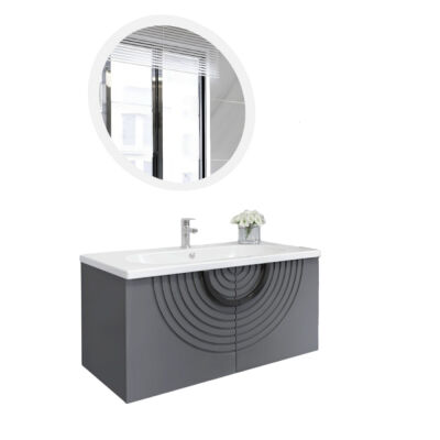 Aquanil Oriz Banyo Dolabı 80 cm Antrasit - AQUANİL