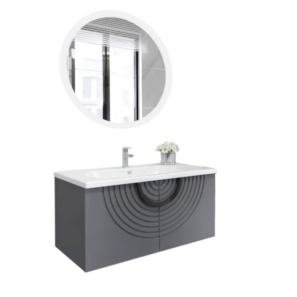 Aquanil Oriz Banyo Dolabı 80 cm Antrasit - 1