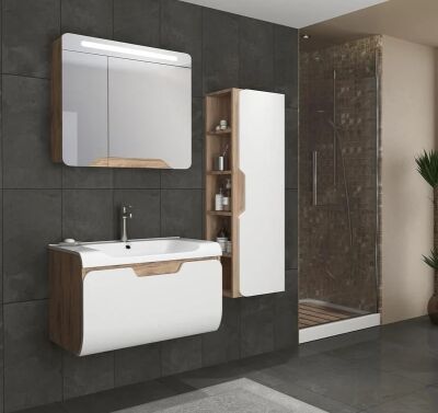 Aquanil Tales Banyo Dolap Takımı 80cm Dorado-Beyaz - AQUANİL