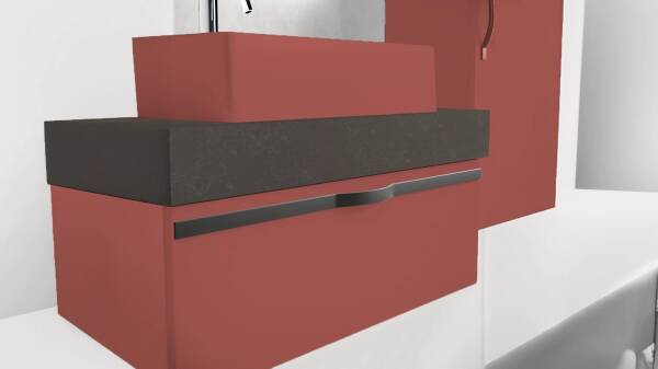 Badella Bathline Banyo Dolap Takımı 100cm Kırmızı BATHLINE 28100 V53 - 2