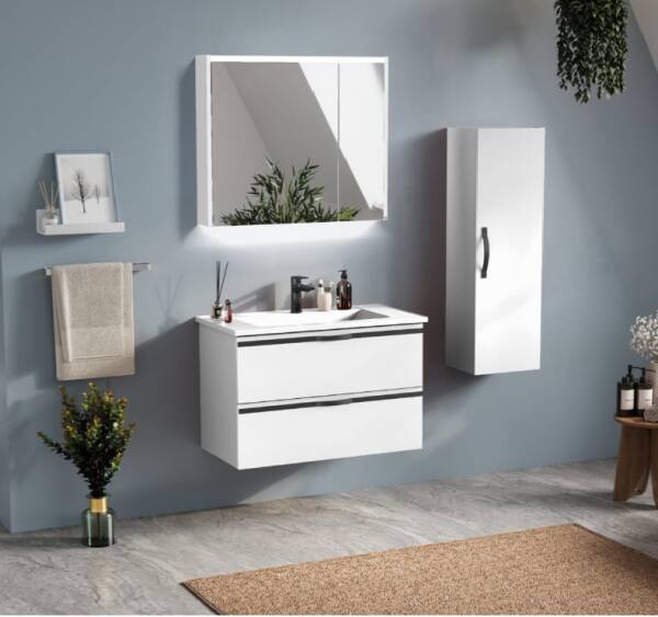 Badella Bathline Banyo Dolap Takımı 85cm Beyaz BATHLINE 5585 V51 - 1
