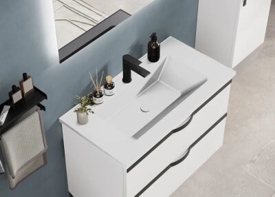 Badella Bathline Banyo Dolap Takımı 85cm Beyaz BATHLINE 5585 V51 - 2