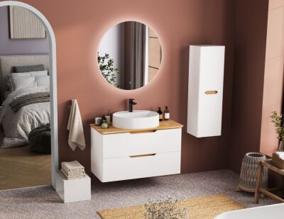 Badella Belen Banyo Dolap Takımı 100cm Beyaz BELEN 55100 V54 - 1