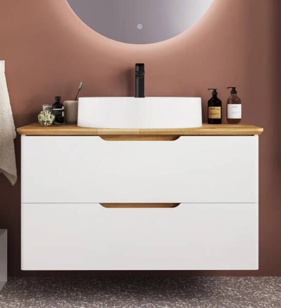 Badella Belen Banyo Dolap Takımı 100cm Beyaz BELEN 55100 V54 - 2