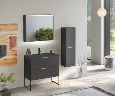 Badella Belen Banyo Dolap Takımı 85cm Antrasit BELEN 5585 V51 - 1