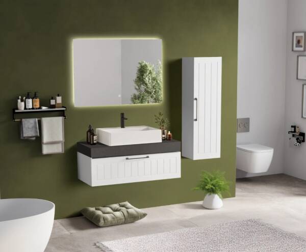 Badella Beta Banyo Dolap Takımı 100cm Beyaz BETA 28100 V51 - 1