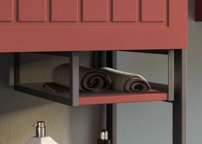 Badella Beta Banyo Dolap Takımı 85cm Kırmızı BETA 2885 V54 - 3