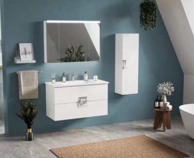 Badella Hammer Banyo Dolap Takımı 100cm Beyaz HAMMER 55100 V53 - 1