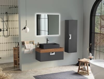 Badella Hammer Banyo Dolap Takımı 85cm Gri HAMMER 2885 V52 - 1