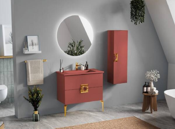Badella Hammer Banyo Dolap Takımı 85cm Kırmızı HAMMER 5585 V54 - 1