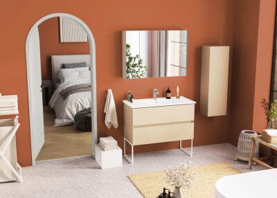 Badella Lines Banyo Dolap Takımı 100cm İnci LINES 55100 V51 - 1