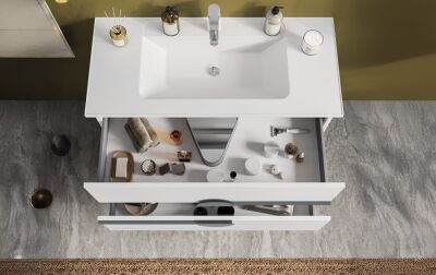 Badella Luna Banyo Dolap Takımı 100cm Beyaz LUNA 55100 V51 - 2