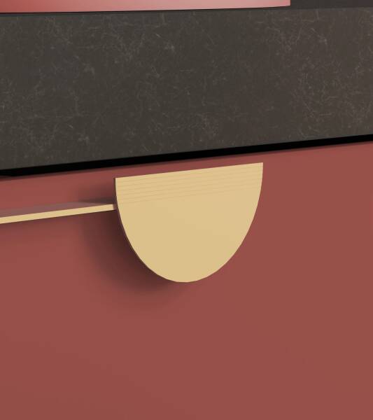 Badella Luna Banyo Dolap Takımı 100cm Kırmızı LUNA 28100 V54 - 3