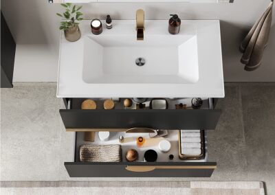 Badella Luna Banyo Dolap Takımı 85cm Gri LUNA 5585 V52 - 2