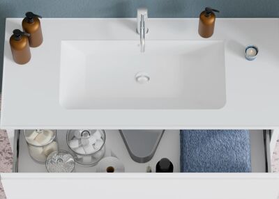 Badella Moderno Banyo Dolap Takımı 100cm Beyaz MODERNO 55100 V51 - 2