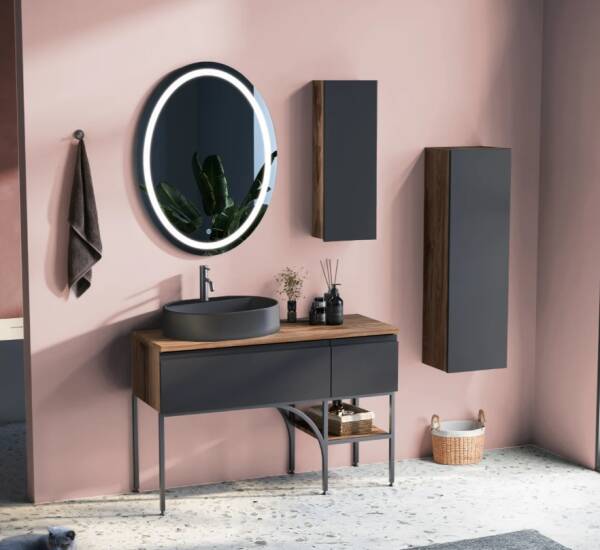 Badella Moderno Banyo Dolap Takımı 120cm Antrasit MODERNO 28120 V53 - 1