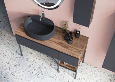 Badella Moderno Banyo Dolap Takımı 120cm Antrasit MODERNO 28120 V53 - 2