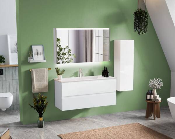 Badella Moderno Banyo Dolap Takımı 120cm Beyaz MODERNO 55120 V51 - 1