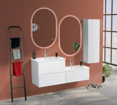 Badella Moderno Banyo Dolap Takımı 130cm Beyaz MODERNO 55130 V51 - 1