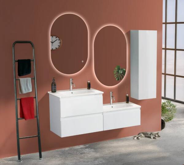 Badella Moderno Banyo Dolap Takımı 130cm Beyaz MODERNO 55130 V51 - 1