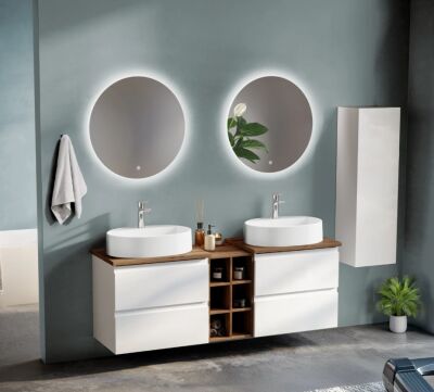 Badella Moderno Banyo Dolap Takımı 160cm Beyaz MODERNO 55160 V51 - 1