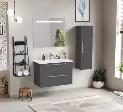 Badella Mona Banyo Dolap Takımı 85cm Gri MONA 5585 V53 - 1