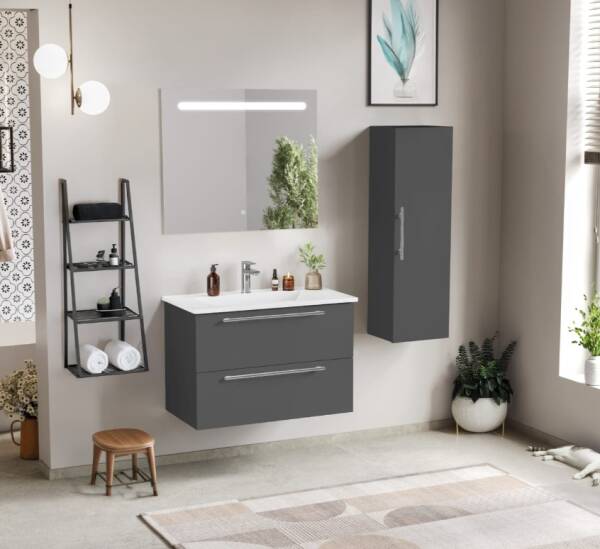 Badella Mona Banyo Dolap Takımı 85cm Gri MONA 5585 V53 - 1