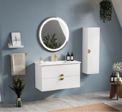 Badella Omega Banyo Dolap Takımı 100cm Beyaz OMEGA 55100 V51 - 1