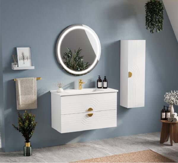 Badella Omega Banyo Dolap Takımı 100cm Beyaz OMEGA 55100 V51 - 1