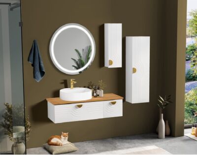 Badella Omega Banyo Dolap Takımı 120cm Beyaz OMEGA 28120 V51 - 1