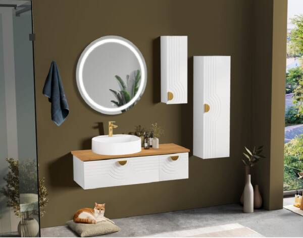 Badella Omega Banyo Dolap Takımı 120cm Beyaz OMEGA 28120 V51 - 1