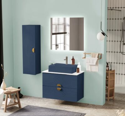 Badella Omega Banyo Dolap Takımı 85cm Lacivert OMEGA 5585 V53 - 1