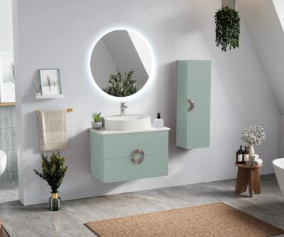 Badella Polo Banyo Dolap Takımı 85cm Yeşil Polo 5585 V53 - 1