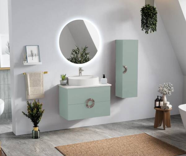 Badella Polo Banyo Dolap Takımı 85cm Yeşil Polo 5585 V53 - 1