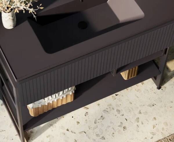 Badella Royal Banyo Dolap Takımı 100cm Antrasit ROYAL 28100 V53 - 2