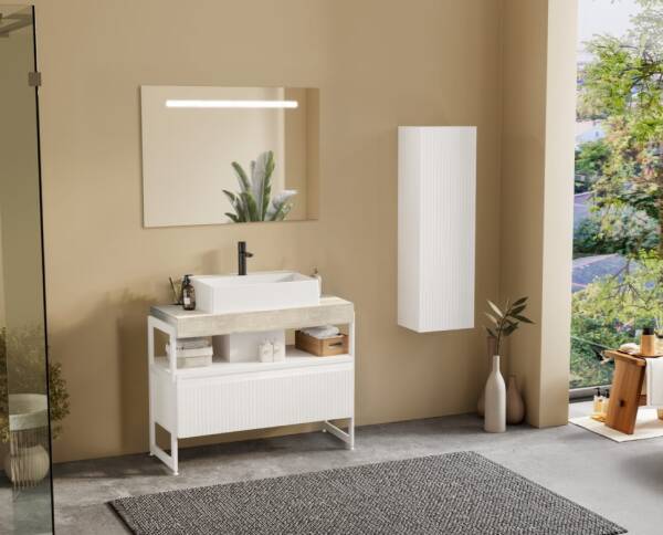 Badella Royal Banyo Dolap Takımı 100cm Beyaz ROYAL 28100 V55 - 1